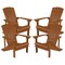 Emma and Oliver 4 Pack Outdoor All-Weather Poly Resin Wood Adirondack Chairs